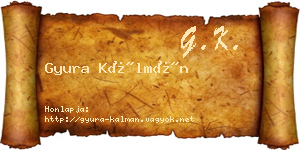 Gyura Kálmán névjegykártya